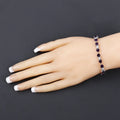 9.46 Ct Heart Purple Amethyst and Diamond Silver Tennis Bracelet by Fine Color Jewels