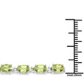 9.46 Ct Oval Olive Green Peridot Prong Sterling Silver Inline Tennis Bracelet by Fine Color Jewels