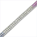 9.52 Ct Square Multicolor Multi-Sapphire Channel Silver Double Row Tennis Bracelet by Fine Color Jewels