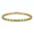 9.6 Ct Emerald Green Peridot Prong Silver Tennis Bracelet by Fine Color Jewels