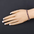 9.89 Ct Heart Purple Amethyst & Diamond Prong Silver Tennis Bracelet by Fine Color Jewels