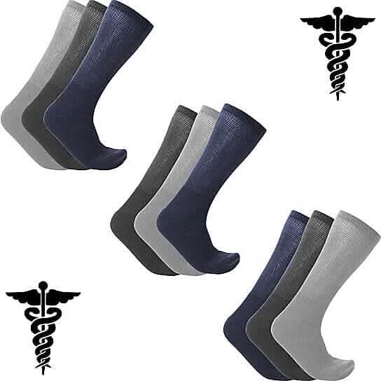 9-Pairs: Physician Approved Health Diabetic Crew Circulatory Socks by DailySale
