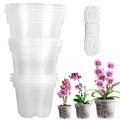 9-Piece: Orchid Pots Clear Reusable Plastic Flower Plant Nursery Planter by DailySale