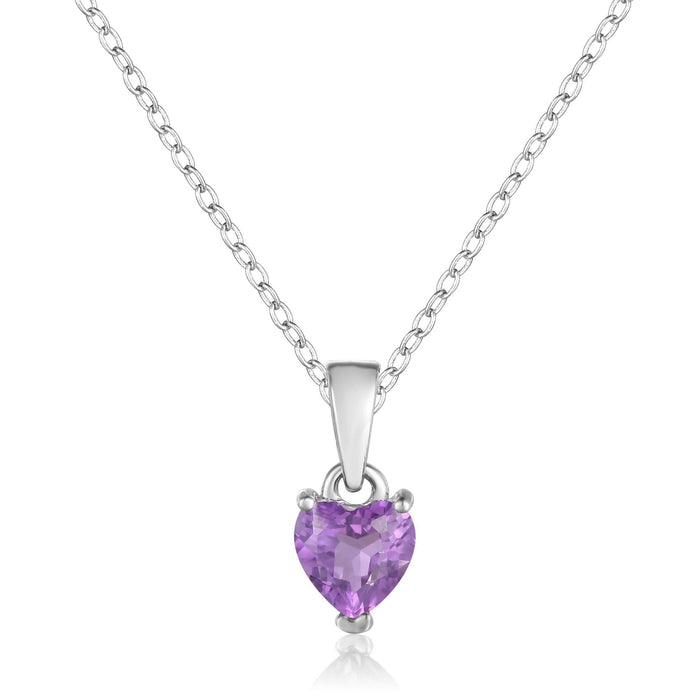 Amethyst Heart Necklace by Fine Color Jewels