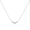 14K White Gold 1.0 Cttw Princess Cut Diamond Three Heart 18" Statement Pendant Necklace (H-I Color, SI2-I1 Clarity) by Bids.com