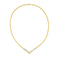 10K Yellow and White Gold 1/2 Cttw Princess Cut Diamond Channel-Set â€œVâ€ Shape 18" Franco Chain Necklace (H-I Color, SI2-I1 Clarity) by Bids.com