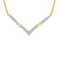 14K Yellow and White Gold 2.0 Cttw Princess Cut Diamond Flared and X-Station V Shaped 18â€ Franco Chain Statement Necklace (H-I Color, SI2-I1 Clarity) by Bids.com