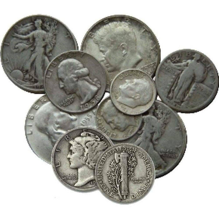 90% Junk Silver Coins $1 Face Value - Mixed Coins Average Circulated Condition by DailySale