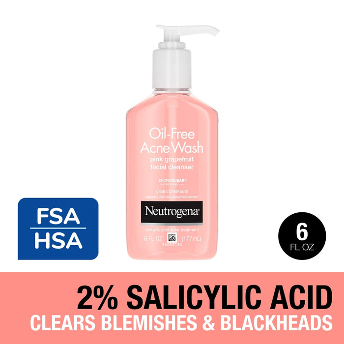 Neutrogena Oil Free Acne Wash Pink Grapefruit Cleanser 177ml by Pasteur Pharmacy