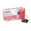 ACCO Binder Clips, Mini, Black/Silver, Dozen