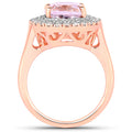 5.48 Carat Genuine Kunzite and White Topaz .925 Sterling Silver Ring by Bids.com