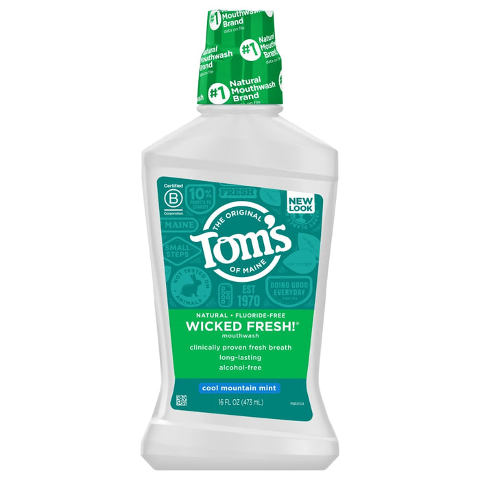Tom's of Maine Mouthwash, Cool Mountain Mint, Wicked Fresh 16 Fl Oz by Pasteur Pharmacy