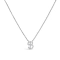 10K White Gold Diamond Accent "A" Initial Script Style Pendant Necklace by Bids.com