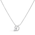 10K White Gold Diamond Accent "A" Initial Script Style Pendant Necklace by Bids.com