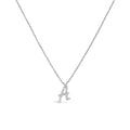 10K White Gold Diamond Accent "A" Initial Script Style Pendant Necklace by Bids.com