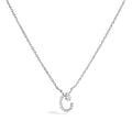 10K White Gold Diamond Accent "A" Initial Script Style Pendant Necklace by Bids.com