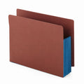 Smead Redrope Drop-Front End Tab File Pockets, Fully Lined 6.5" High Gussets, 5.25" Expansion, Letter Size, Redrope/Blue, 10/Box