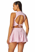 Serene Crop Top Tuxedo Top & Skort Set by The House of Stylez