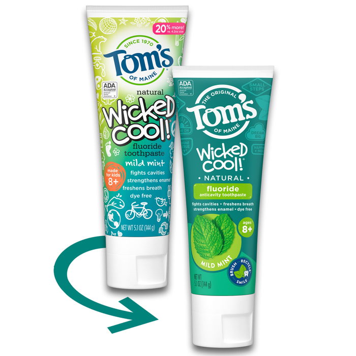 Tom's of Maine Wicked Cool! Fluoride Natural Toothpaste For Kids Mild Mint by Pasteur Pharmacy