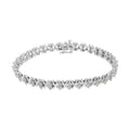 .925 Sterling Silver 1.0 Cttw Diamond Miracle-Set X-Link 7" Tennis Bracelet (I-J Color, I3 Clarity) by Bids.com
