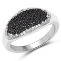 0.46 Carat Genuine Black Diamond and White Diamond .925 Sterling Silver Ring by Bids.com