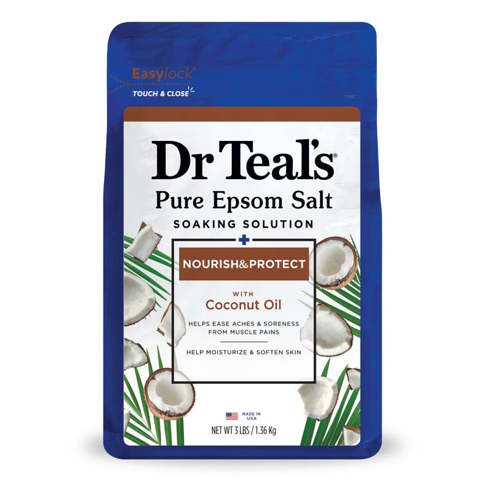 Dr Teal's Pure Epsom Salt Soaking Solution Coconut Oil 3 Lb by Pasteur Pharmacy