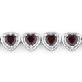 10.50 Ct Heart Red Garnet Prong Sterling Silver Tennis Bracelet by Fine Color Jewels