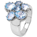 3.56 Carat Genuine Blue Topaz .925 Sterling Silver Cluster Ring by Bids.com