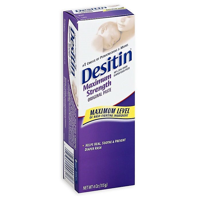 Desitin Maximum Strength Baby Diaper Rash Cream With 40% Zinc Oxide For Treatment, Relief & Prevention, Hypoallergenic, Phthalate- & Paraben-Free Paste, 4 Oz by Pasteur Pharmacy