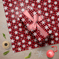 GIOLNIAY Christmas Wrapping Paper Snowflakes Red Black Plaid 28x40 4 Sheets by Deal US