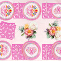 Detanpoly 96pcs Breast Cancer Awareness Pink Ribbon Plates Napkins Forks Set by Deal US
