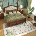 Vowkten 5x7 Chinoiserie Floral Vintage Washable Rug Non Slip Beige by Deal US