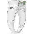 5.71 Carat Genuine Green Amethyst & White Diamond .925 Sterling Silver Ring by Bids.com