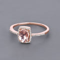 0.82 Carat Genuine Morganite and White Diamond 14K Rose Gold Ring by Bids.com