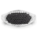 0.46 Carat Genuine Black Diamond and White Diamond .925 Sterling Silver Ring by Bids.com