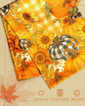 Miss Adola Pumpkin Plaid Fall Table Runner 13x72 Sunflower Decor by Deal US