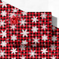 GIOLNIAY Christmas Wrapping Paper Snowflakes Red Black Plaid 28x40 4 Sheets by Deal US