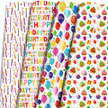 LCY WEDSHI Birthday Wrapping Paper 12pcs 20x29in Multicolor Birthday Theme by Deal US