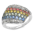 1.97 Carat Genuine Multi Stone .925 Sterling Silver Ring by Bids.com