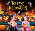 Happy Halloween Backdrop Ghost Pumpkin Flame Haunted House Party Banner 6x4FT by Deal US