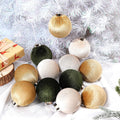 Choonshow Velvet Christmas Ball Ornaments 16 Pack 3.15" Brown Green by Deal US