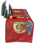 DaDa Bedding Red Santa Claus Christmas Tree Woven Tapestry Dining Table Runner (17615) by DaDalogy Bedding Collection