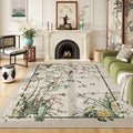 Vowkten 5x7 Chinoiserie Floral Vintage Washable Rug Non Slip Beige by Deal US