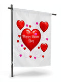 Garden Flag, 12 by 18-Inch, HEARTS HAPPY HEART by Vanessa Jane