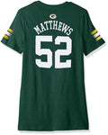 NFL Girls Clay Matthews Green Bay Packers Main Stripes V-Neck, Large/ 14 by Vanessa Jane