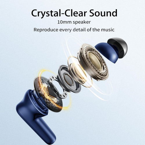 Wireless Ear Buds Bluetooth 5.3 60H Using Time Headphones Deep Bass Clear Call E