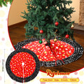 Soulchen Christmas Tree Skirt Double Layer Red Black Yellow Big Wave Point 51" by Deal US