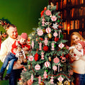 Arosche Christmas Candyland Tree Decorations 24Pcs Pink Wooden Ornaments by Deal US