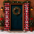 X-Protector Merry Christmas Buffalo Plaid Banner 71x13 Red by Deal US