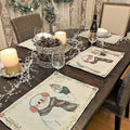 DaDa Bedding Set of 4-Pieces Magical Snowman Holiday Tapestry Placemats 13” x 19” (9733) by DaDalogy Bedding Collection